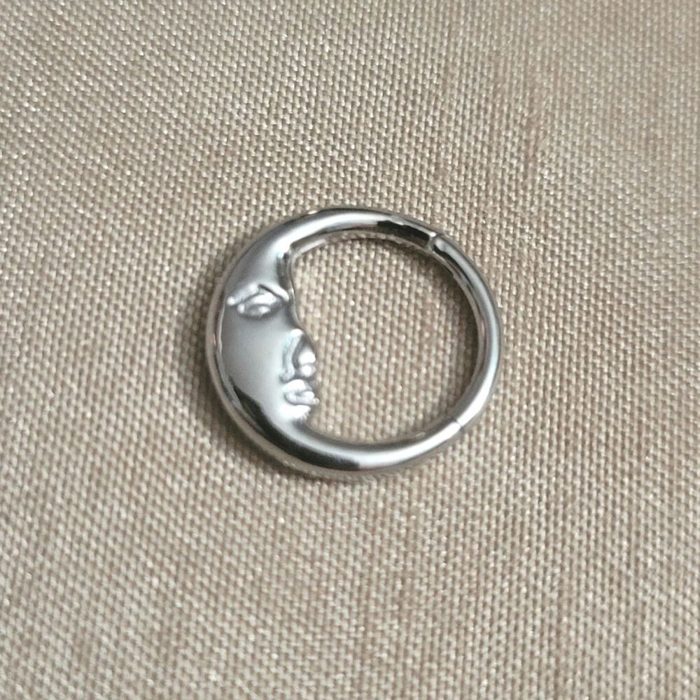 16 gauge 10mm moon shaped stainless steel silver daith ear cartilage piercing